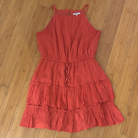 Bar III Dresses & Skirts - Bar III Red Midi Dress with Tiered Skirt
